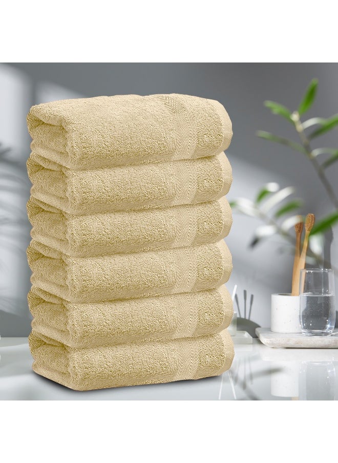 Rest Bath Towel Set Of 6 Ivory Cotton Towel 70X140Cm , 47X55 Inch Luxury Hotel Towel Set Absorbent Durable Lightweight Washable Quick Dry Spa Quality Beach Family Bath Towel.  - Image 1