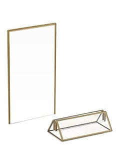 Generic Acrylic Gold Sign Holder, 4x6 Wedding Table Numbers Picture Frames, Double Sided Menu Holders Picture Frames for Restaurants, Home, Photo Frames, Store  - Image 2