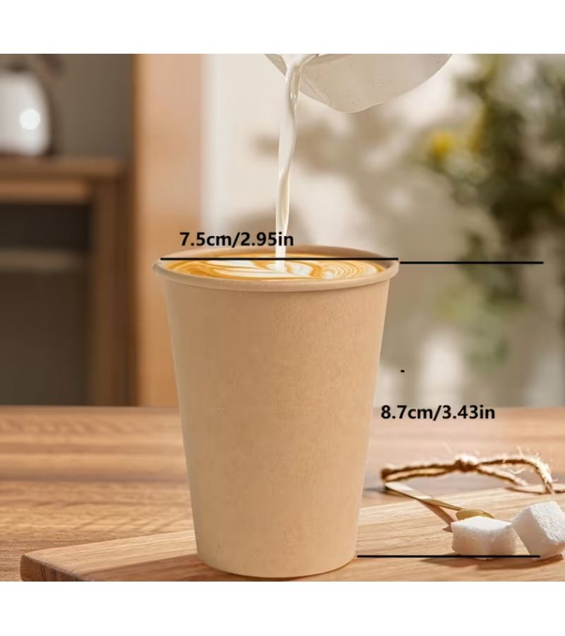 50 Disposable Kraft Paper Cups For Hot And Cold Beverages Suitable For Parties Home And Office Use - Image 5