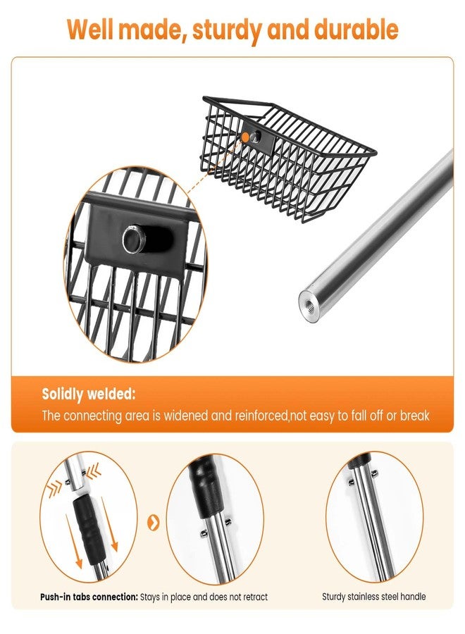 PETOCAT Cat Litter Scoop with Holder 43" Metal Litter Scooper with Stainless Steel Long Handle, Large Kitty Box Scooper Heavy Duty Deep Shovel for Fast Sifting, Dog Waste Scooops for Outside Pet Poop - Image 3