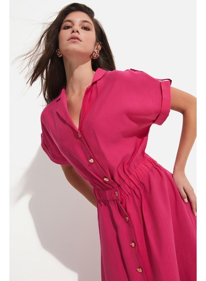 جون فستان قميص ميدي - Image 4