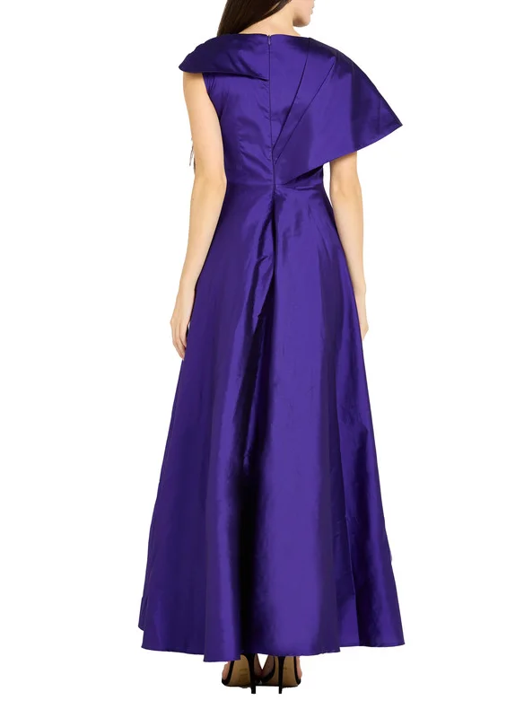 امري Embellished Asymmetrical Draped Satin Dress