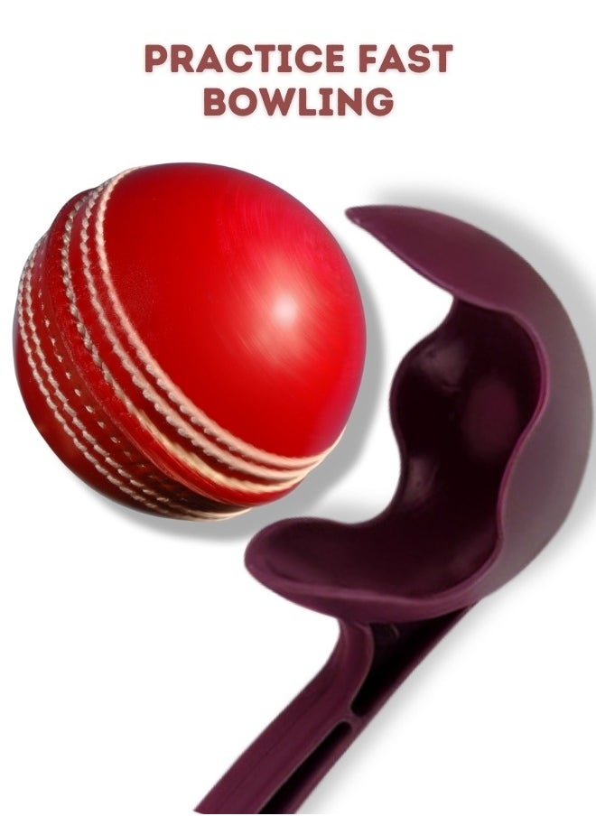 DXGEARS Cricket Ball Thrower Speed Bowling For Batting And Fielding Practice Play With Tennis And Leather Balls Maroon Color  - Image 4