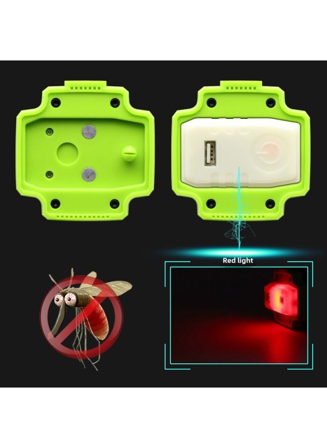Generic Four Light Source LED Red Fishing Light Comes With Tail Light Charging Outdoor Blue Light T6 High Power USB Night Fishing Light-Color:Package 3: Lamp + Cable + Cloth Bag + Fishing Box Holder  - Image 3