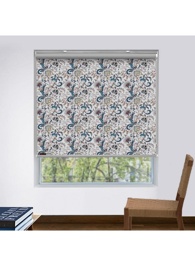 HIPPO Printed Blackout Roller Blinds for Windows, One Click Headrail for Easy Installation Roll Up Down Blind for Home & Office (Flora&Fauna, 4FTX5FT) - Image 1