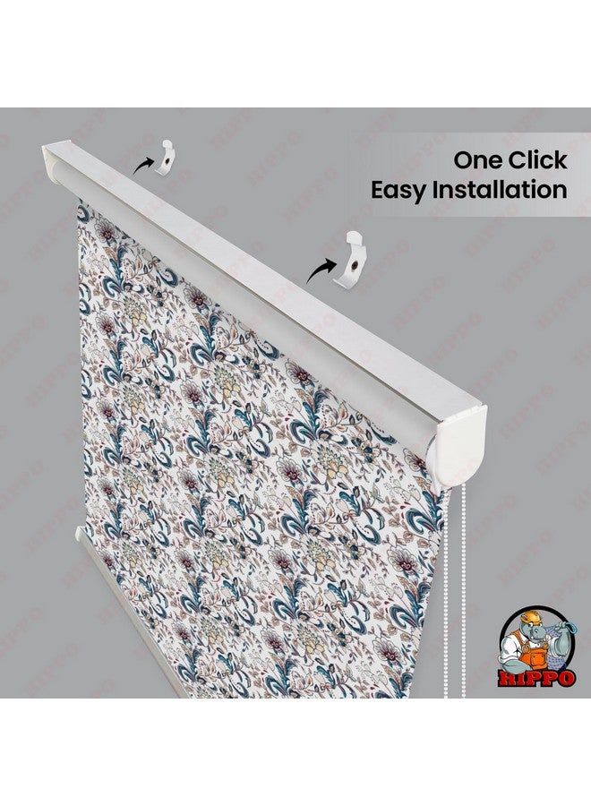 HIPPO Printed Blackout Roller Blinds for Windows, One Click Headrail for Easy Installation Roll Up Down Blind for Home & Office (Flora&Fauna, 4FTX5FT) - Image 2