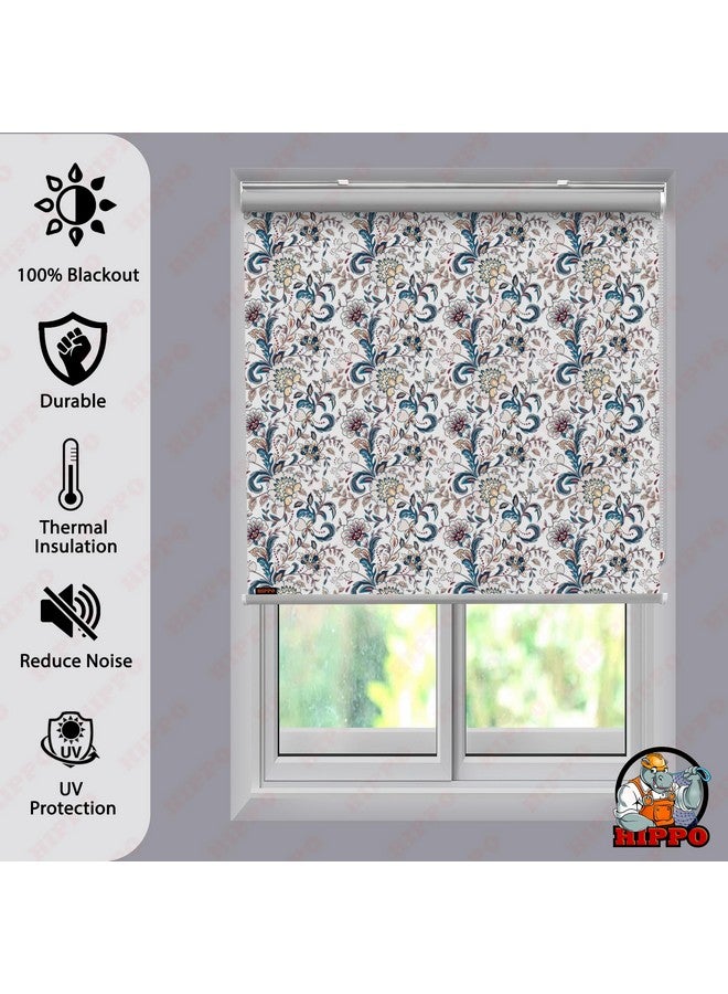 HIPPO Printed Blackout Roller Blinds for Windows, One Click Headrail for Easy Installation Roll Up Down Blind for Home & Office (Flora&Fauna, 4FTX5FT) - Image 4