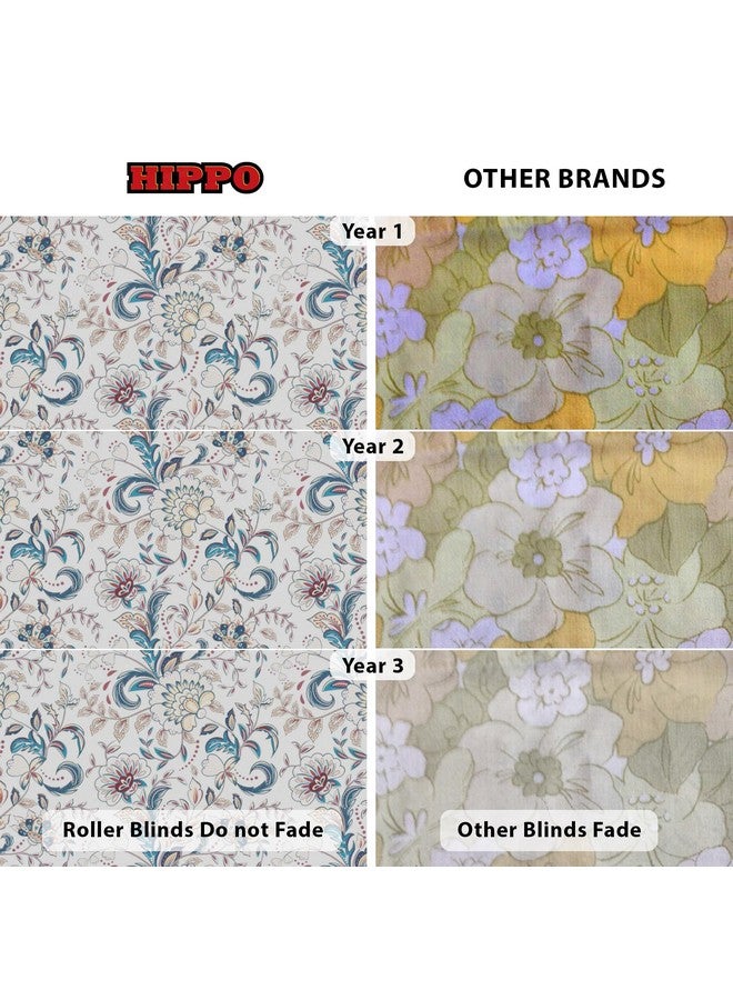 HIPPO Printed Blackout Roller Blinds for Windows, One Click Headrail for Easy Installation Roll Up Down Blind for Home & Office (Flora&Fauna, 4FTX5FT) - Image 5