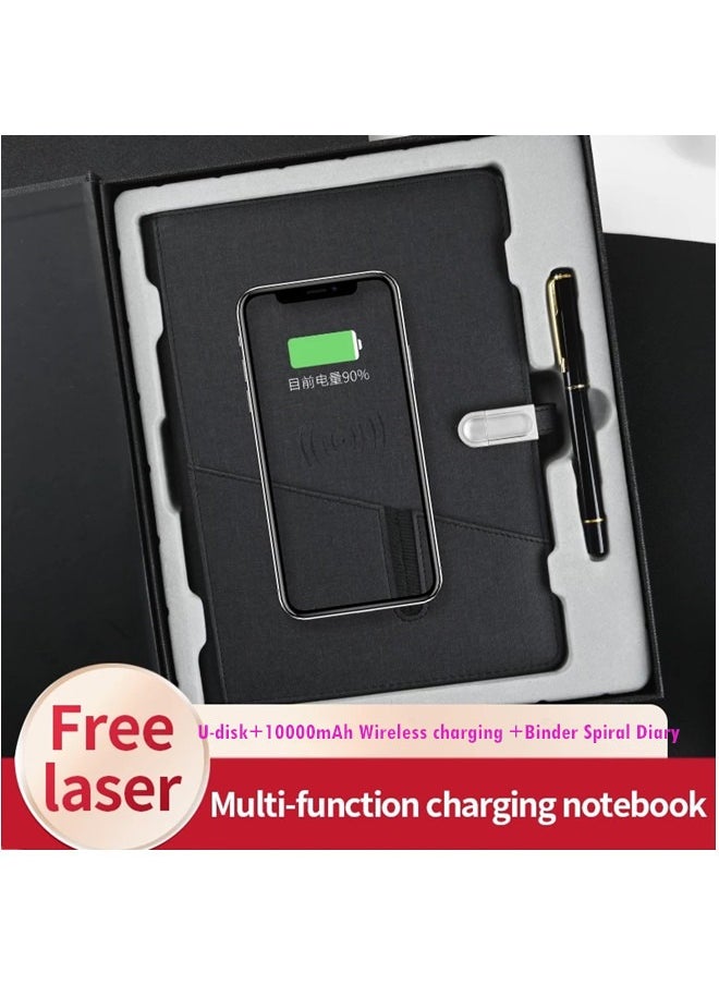 Generic Multifunctional Notebook Binder Spiral Diary with 10000 mAh Wired/Wireless Charging and 16G Portable U Disk  - Image 2