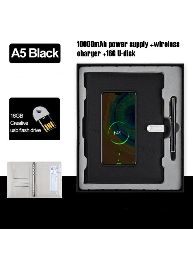 Generic Multifunctional Notebook Binder Spiral Diary with 10000 mAh Wired/Wireless Charging and 16G Portable U Disk  - Image 1