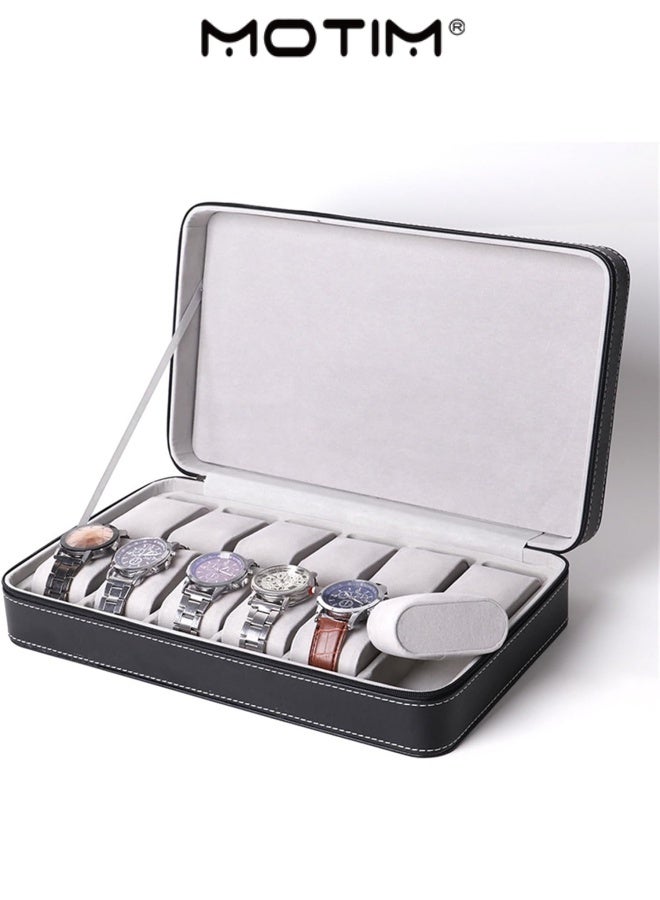 موتيم حقيبة تخزين ساعة PU المحمولة 12 بت مع لباد داخلي ناعم لعقد الساعة للمجوهرات والساعات الذكية يتم وضعها - Image 2
