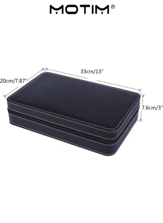 موتيم حقيبة تخزين ساعة PU المحمولة 12 بت مع لباد داخلي ناعم لعقد الساعة للمجوهرات والساعات الذكية يتم وضعها - Image 3