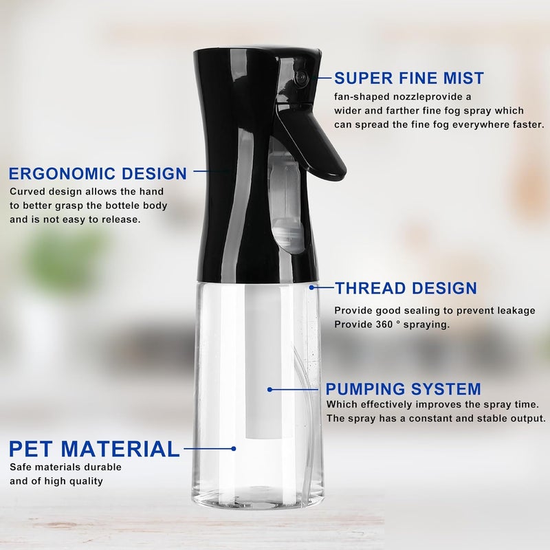 METROWAVE Mist Spray Bottle Plastic 200 ml Pack of 2 Salon Spray Bottle Hair Styling Suitable for Cleaning Liquid Water Cooking Oil Multipurpose Cloth Ironing Pets Plants Home Garden - Image 2