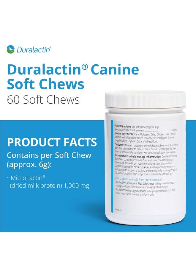PRN Pharmacal Duralactin Canine Soft Chews - Joint Health Supplement for Dogs & Puppies to Help Reduce Chronic Soreness - Canine Chews Containing Dried Milk Protein - Chicken-Liver Flavor - 60 Chews - Image 2