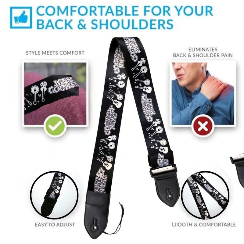 Mocking Bird Guitar Strap for Acoustic Adjustable Buckle Electric Guitar Strap Polyester Guitar Belt For Acoustic/Bass/Electric Guitars - Image 5