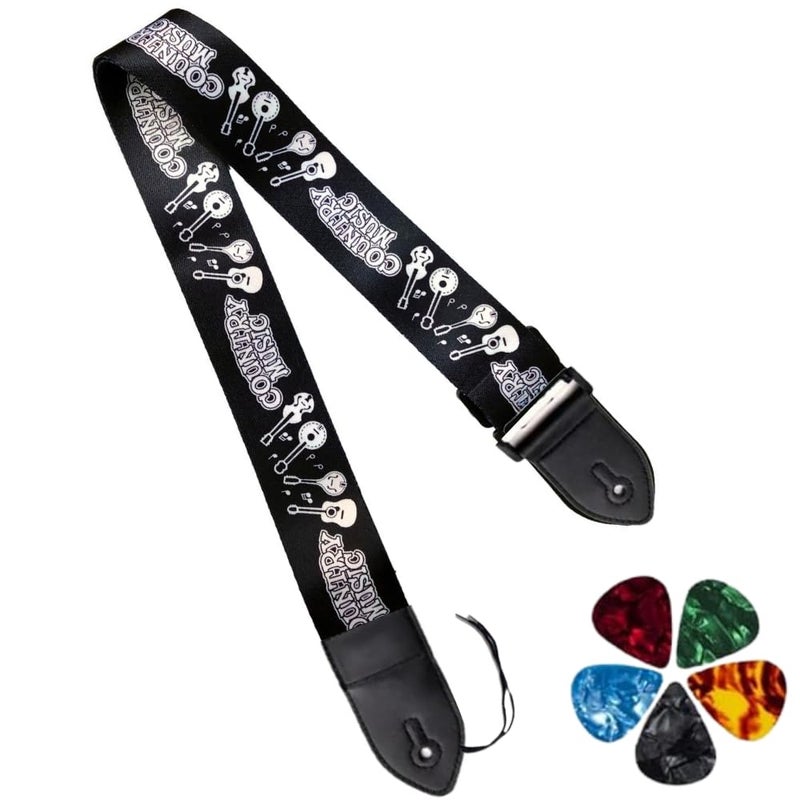 Mocking Bird Guitar Strap for Acoustic Adjustable Buckle Electric Guitar Strap Polyester Guitar Belt For Acoustic/Bass/Electric Guitars - Image 1