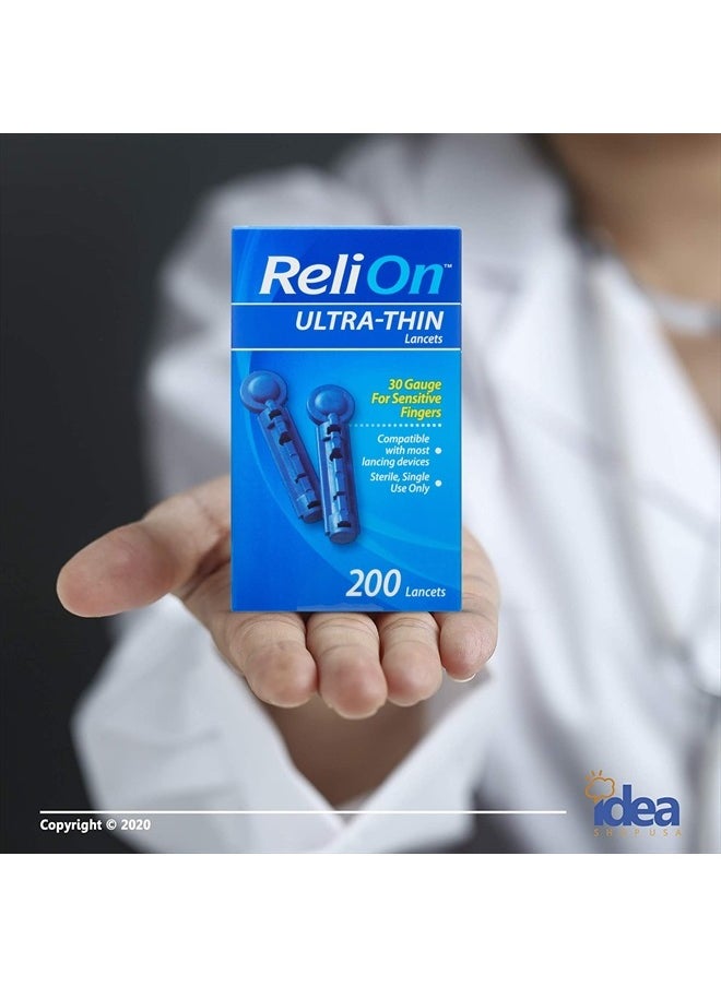 Idea Shop USA ReliOn Ultra-Thin Lancets, 30-Gauge, for Sensitive Fingers, 200 Ct Bundle with Exclusive "Look After Your Diabetes" - Better Idea Guide (2 Items)  - Image 5