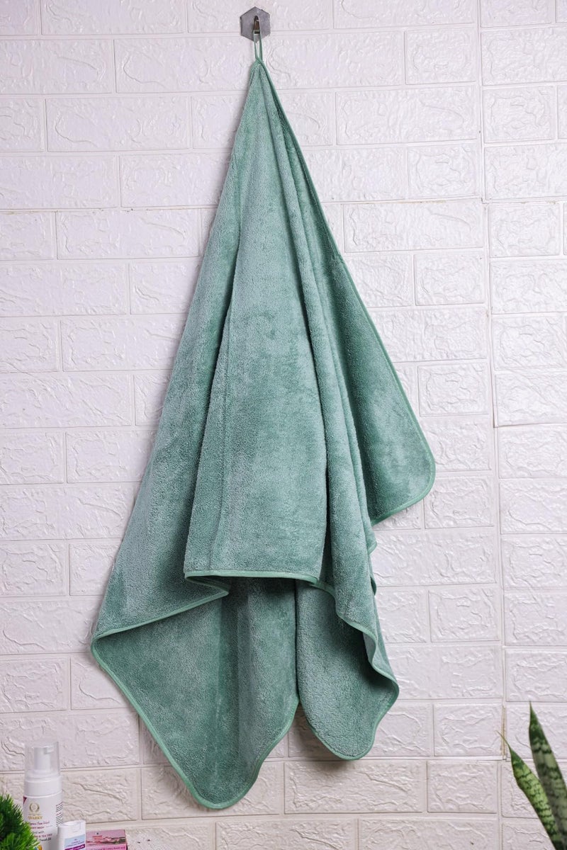 Fezora® Microfiber Bath Towels | (70x140) Extra Soft Plush & Quick Dry High Absorbency with Large Size Towels Ideal for Bathing (Pack of 1, Ferozi) - Image 2