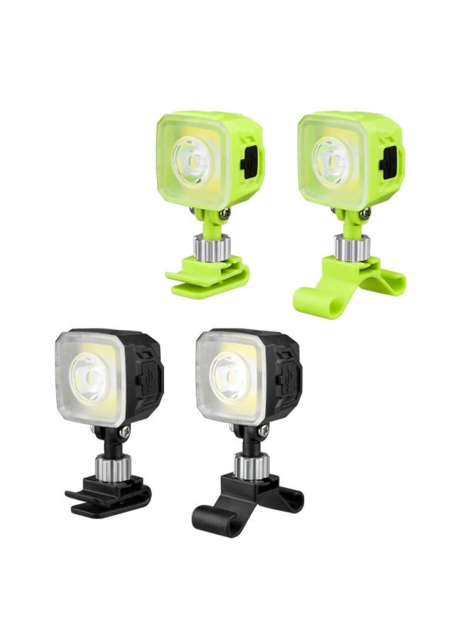 Loquat COB Small Easy To Carry Multi-function DIY Shoe Clip Lamp-Color:green Pair