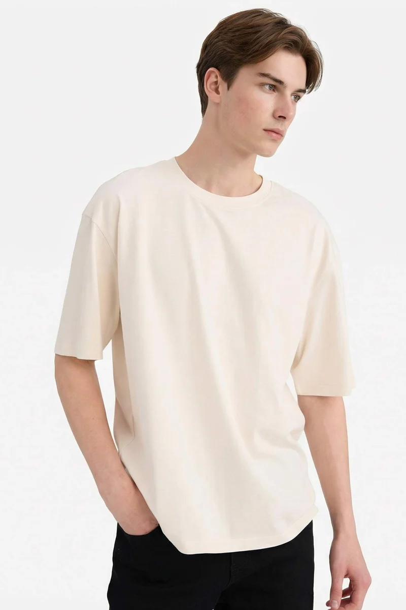 DeFacto Boxy Fit Crew Neck Short Sleeve T-Shirt