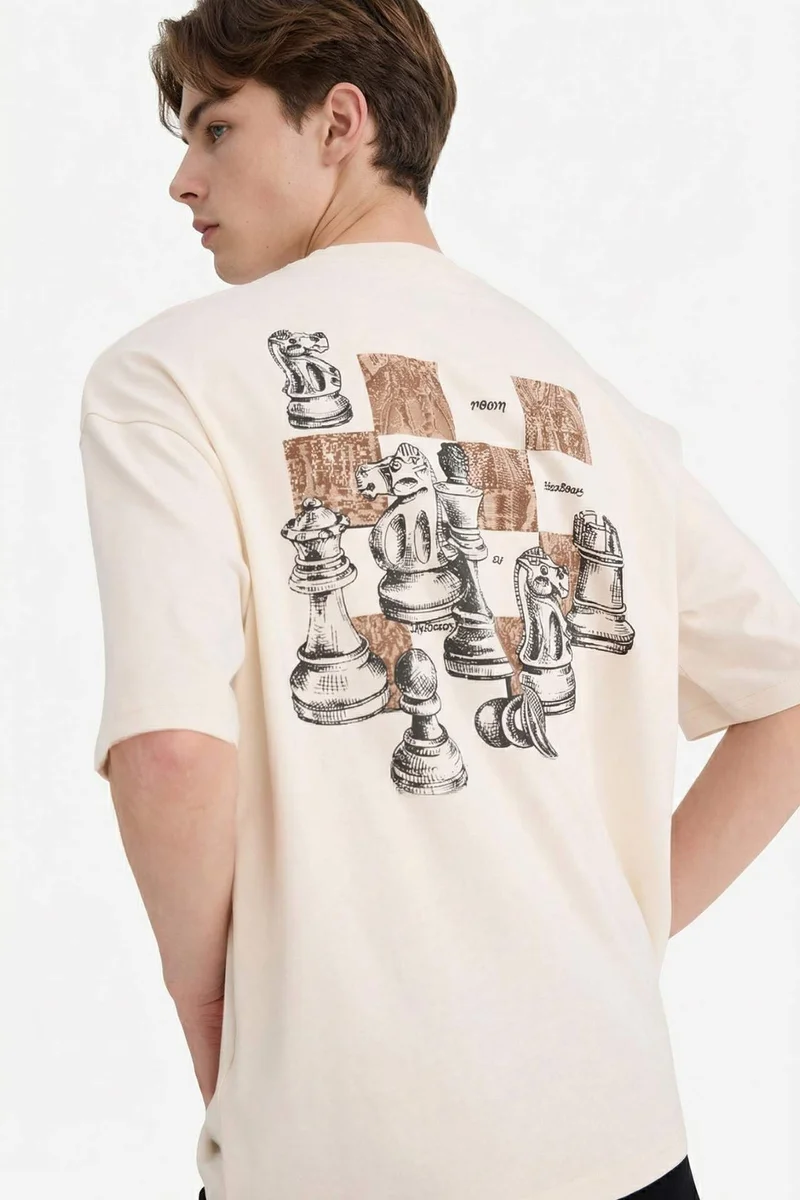 ديفاكتو Boxy Fit Crew Neck Short Sleeve T-Shirt