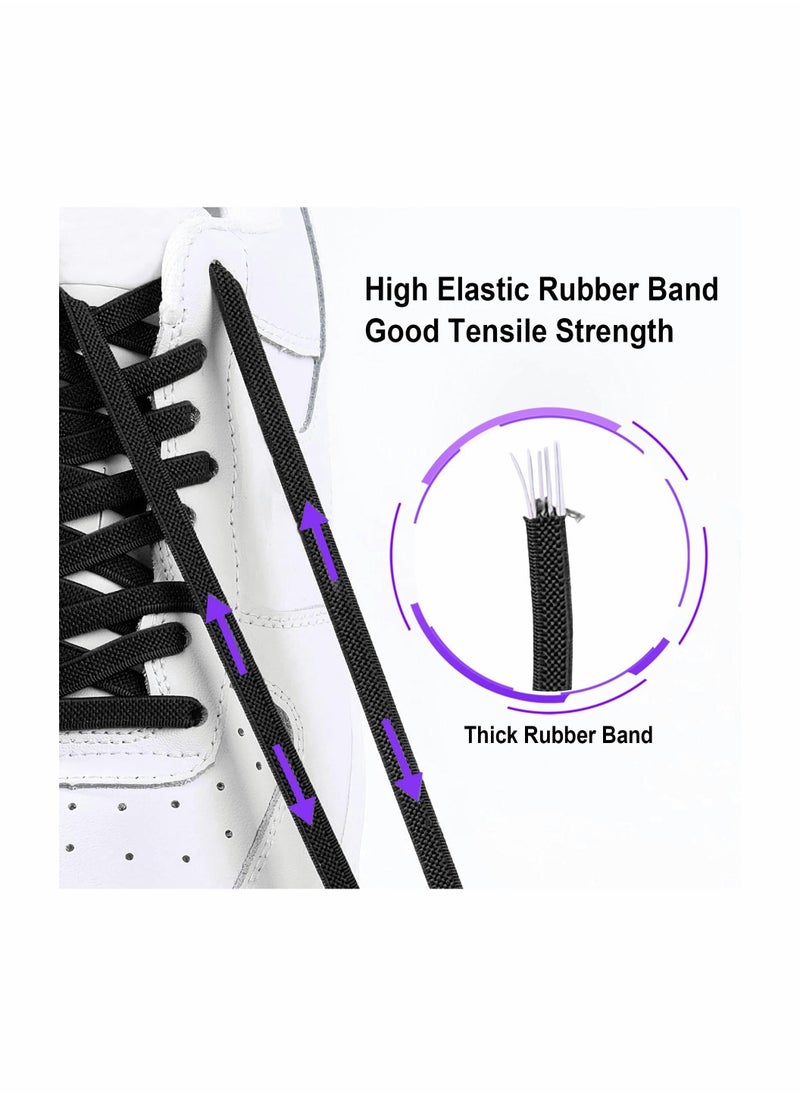 إسكدنيا 4 Pairs of No Tie Shoe Laces Elastic Tieless Shoelaces, One Size Fits All Adult  Kids - Image 4