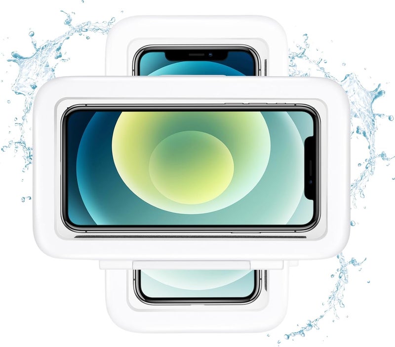 KUNSLUCK Shower Phone Holder Waterproof, 480° Rotation Shower Phone Mount, Anti-Fog HD Sensitive Touch Screen Phone Holder for Shower, Bathtub, Compatible with 4.7" - 6.8" Cell Phones（Pearl White） - Image 1