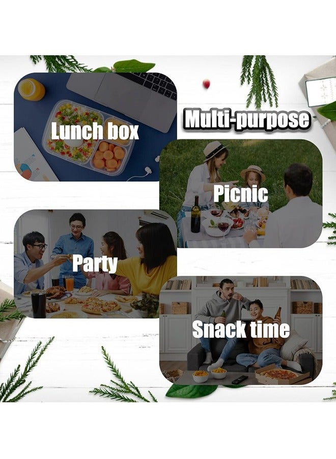 10Pcs Double Compartment Condiment Container with Compartment Snack Containers for to-go Sauce, Sampling, Travel Snack (Transparent 10PCS)  - Image 3