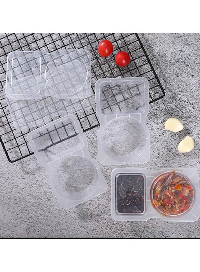 10Pcs Double Compartment Condiment Container with Compartment Snack Containers for to-go Sauce, Sampling, Travel Snack (Transparent 10PCS)  - Image 4