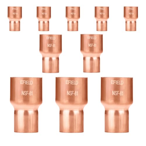 EFIELD 10Pack EFIELD 34 FTG x 12 Copper Reducing Coupler Copper Fittings 34 X 12COPPER099 - Image 1