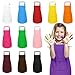 IAGBIBUI 12 Pack Kids Aprons Bulk with 2 Pockets Adjustable Chef Art Apron Kids Painting Aprons for Cooking Baking Crafting Grilling for Boys Girls Age 613 Years12 Colors - Image 2