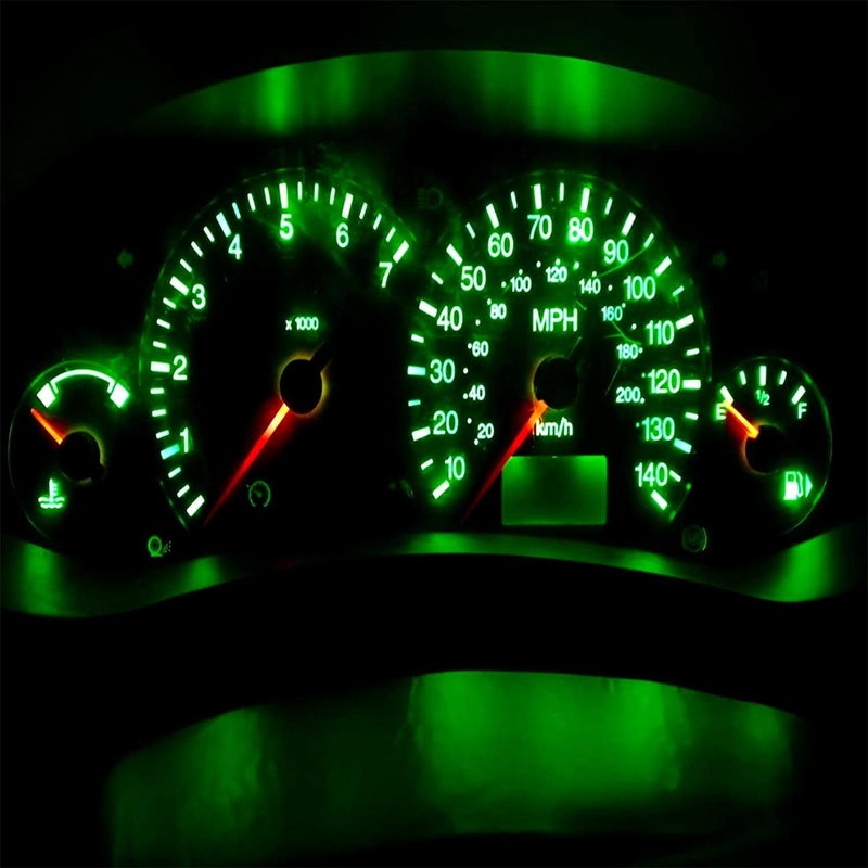 AUXLIGHT Green T5 37 74 2721 PC74 PC37 LED Bulb, 3030 Chips Super Bright 12 Volt Replacements, Interior Dome Map Dashboard Indicator Instrument Panel Gauge Cluster Lamp Lights (Pack of 10) - Image 3