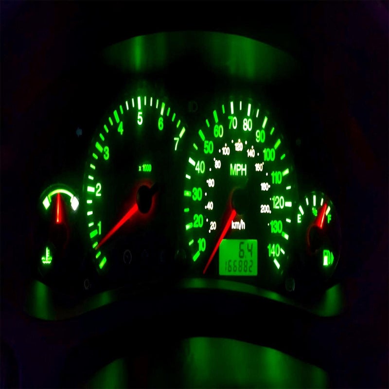 AUXLIGHT Green T5 37 74 2721 PC74 PC37 LED Bulb, 3030 Chips Super Bright 12 Volt Replacements, Interior Dome Map Dashboard Indicator Instrument Panel Gauge Cluster Lamp Lights (Pack of 10) - Image 5