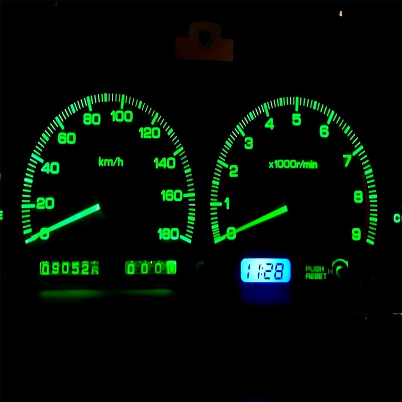 AUXLIGHT Green T5 37 74 2721 PC74 PC37 LED Bulb, 3030 Chips Super Bright 12 Volt Replacements, Interior Dome Map Dashboard Indicator Instrument Panel Gauge Cluster Lamp Lights (Pack of 10) - Image 4