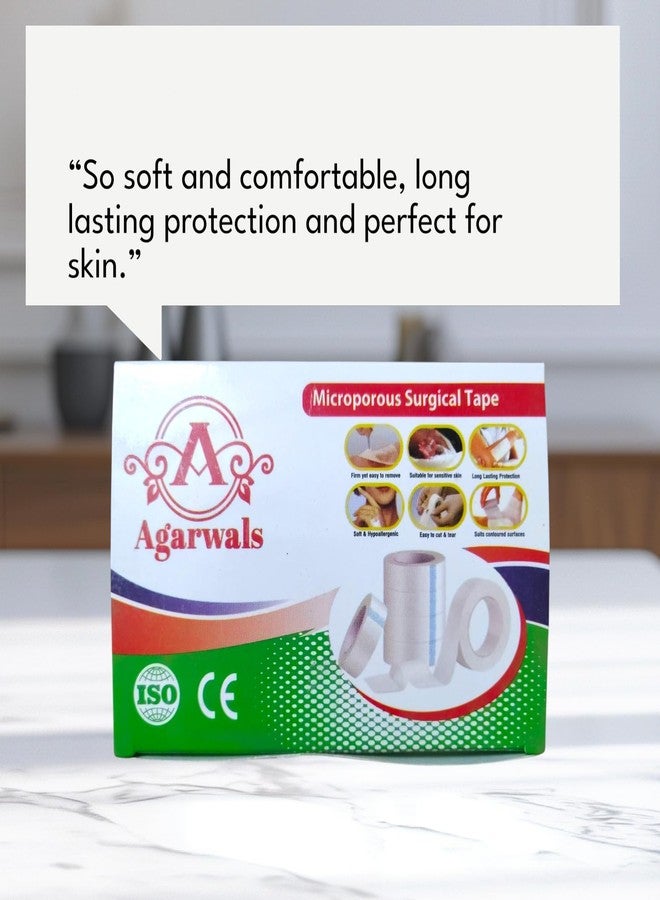 Agarwals Microporous Surgical Paper Tape 1/2 Inch x 5 Meters (Pack of 24) | Breathable Hypoallergenic Medical Tape for Wound Dressing & Bandage Fixing | Easy Tear, Strong Adhesion - Image 4