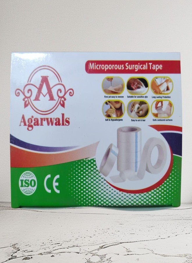 Agarwals Microporous Surgical Paper Tape 1/2 Inch x 5 Meters (Pack of 24) | Breathable Hypoallergenic Medical Tape for Wound Dressing & Bandage Fixing | Easy Tear, Strong Adhesion - Image 5