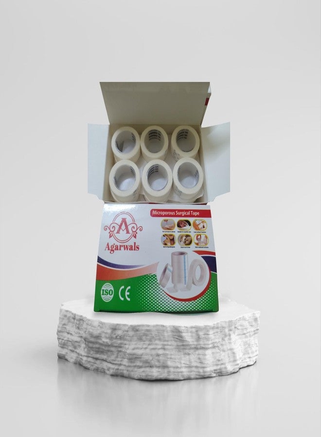 Agarwals Microporous Surgical Paper Tape 1/2 Inch x 5 Meters (Pack of 24) | Breathable Hypoallergenic Medical Tape for Wound Dressing & Bandage Fixing | Easy Tear, Strong Adhesion - Image 3