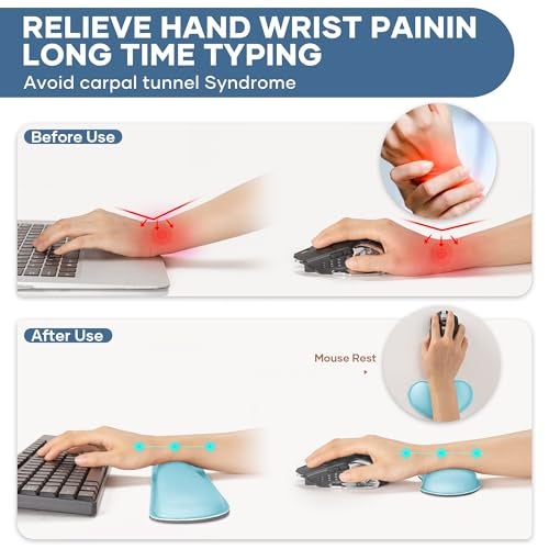 ABRONDA Office Ergonomic Memory Foam Computer Mouse and Keyboard Wrist Rest pad Support Carpal Tunnel, Wrist Rest for Keyboard and Mouse, Wrist Support Set - Image 3