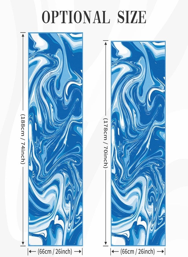 MicaYoung Yoga Mat Towel Cover with Large Corner Pockets, Non Slip Grip Microfiber Mat Cover Mat for Hot Yoga, Pilates and Gym Workout, 74" L x 26" W, Blue - Image 4