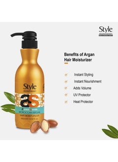 style aromatherapy Professional Moroccan Argan Leavein Moisturizer Hair Cream For Dry Damaged Dull Frizzy Hair 400 Ml.  - Image 5