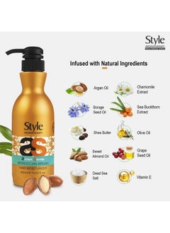 style aromatherapy Professional Moroccan Argan Leavein Moisturizer Hair Cream For Dry Damaged Dull Frizzy Hair 400 Ml.  - Image 4