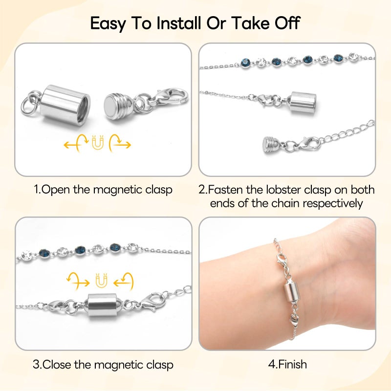 Beinhome 16 Pcs Magnetic Jewelry Clasps and Necklace Layering Clasp Necklace Extenders Gold Silver,Multiple Sizes and Styles Chain Extenders Magnetic Clasps for Jewelry Necklace Bracelet - Image 3