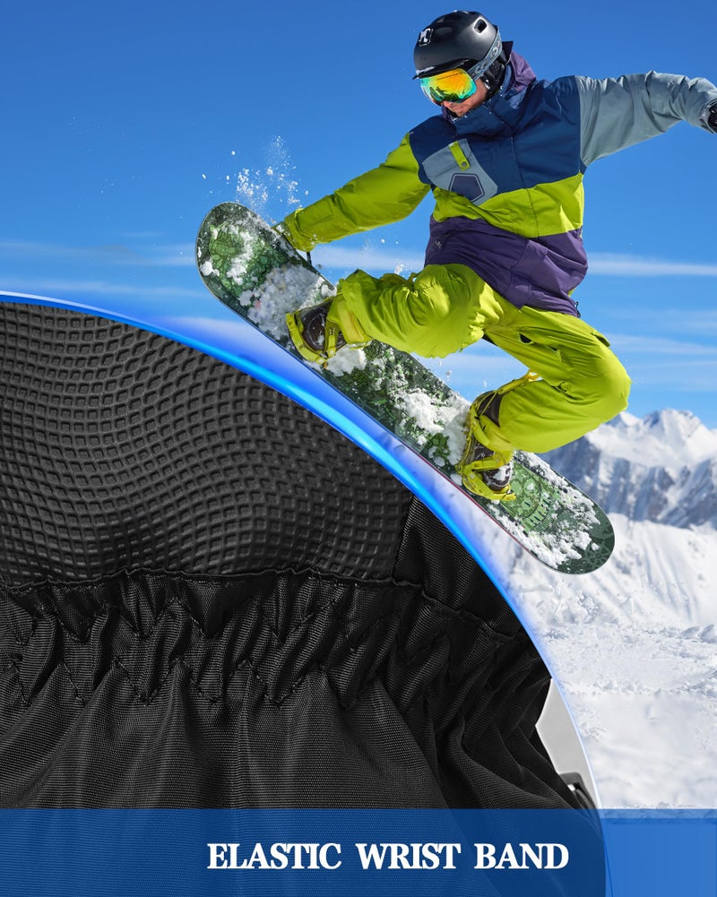 TOBEHIGHER Winter Ski Gloves - 5 Finger Waterproof Winter Snowboarding Gloves Touchscreen for Men - Image 5