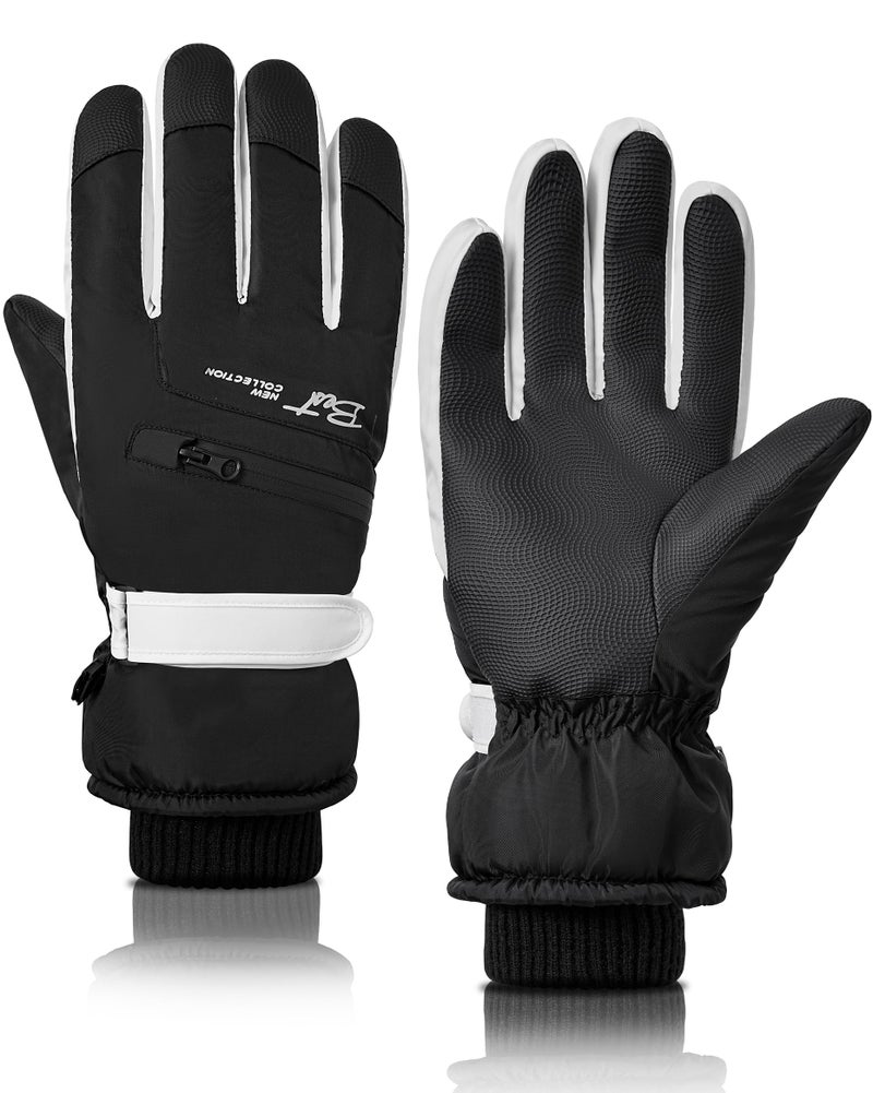 TOBEHIGHER Winter Ski Gloves - 5 Finger Waterproof Winter Snowboarding Gloves Touchscreen for Men - Image 1