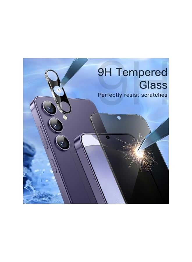 جي تيك واقي شاشة للخصوصية لهاتف Galaxy S24+ / S24 Plus 5G مقاس 6.7 بوصة مع واقي عدسة الكاميرا، طبقة زجاجية مقاومة للتجسس، متوافق مع معرف بصمة الإصبع، عبوتان لكل منهما - Image 4
