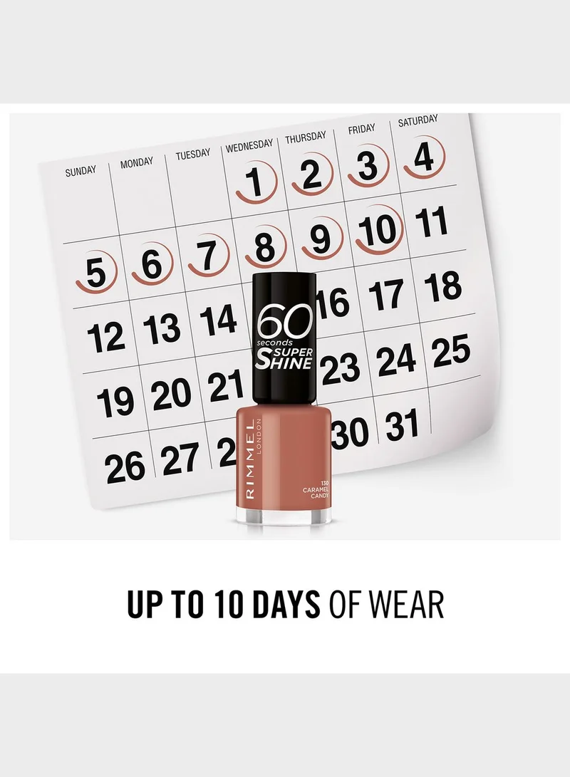 RIMMEL LONDON Rimmel 60 Seconds Super Shine Nail Polish – 130 – Caramel Candy, 8ml