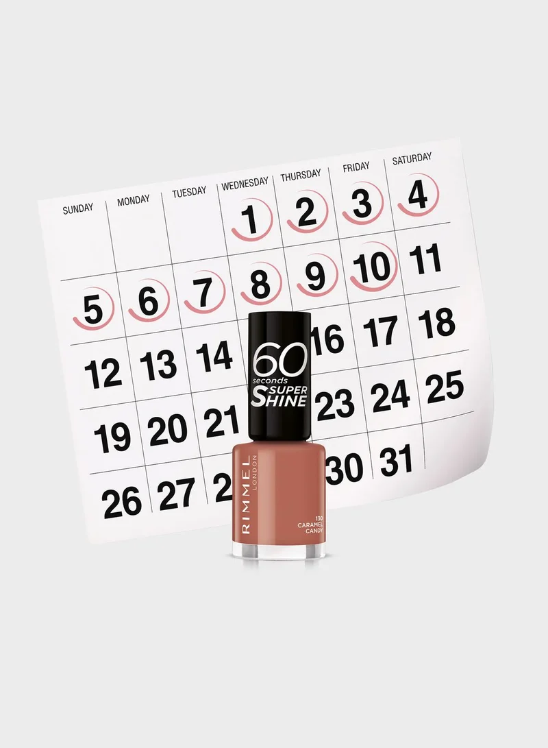 RIMMEL LONDON Rimmel 60 Seconds Super Shine Nail Polish – 130 – Caramel Candy, 8ml
