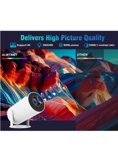Generic Smart Android WiFi Portable Mini Projector HY300 Auto Keystone Correction Portable Projector Projector 130 Inch Screen 180 Degree Flip Home Video Projector  - Image 3
