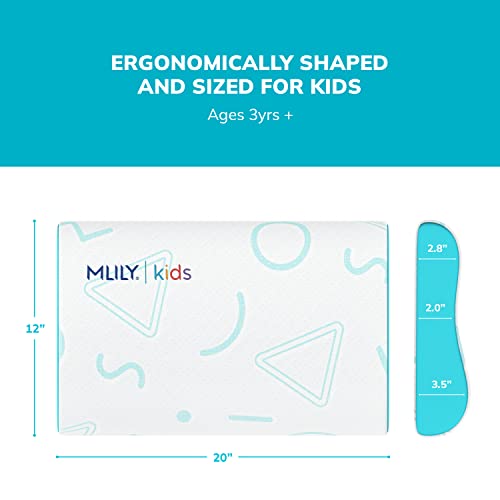 MLILY وسادة MLILY للأطفال للنوم، وسادة فوم ميموري قابلة للتعديل للأطفال لمجموعة السرير، وسادات قابلة للتنفس والتبريد للأطفال الأولاد والبنات، معتمدة من CertiPUR-US، 12x20 بوصة، زرقاء - Image 5