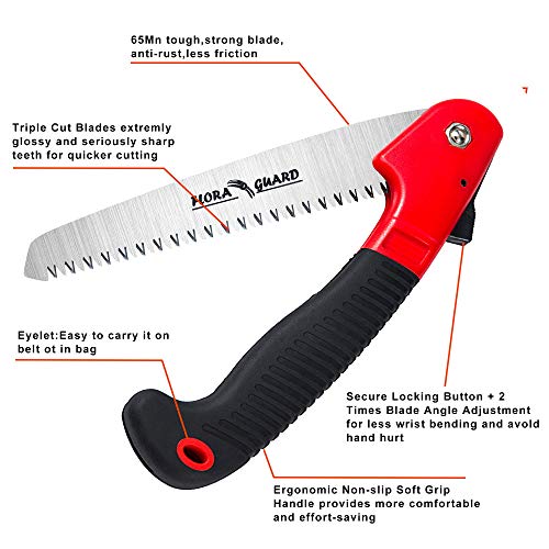 FLORA GUARD 7.7-Inch Folding Saw, Pruning Hand Saw with Triple-Cut Razor Teeth for Wood Cutting, Tree Trimming, and Camping - Image 3